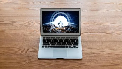 Cloud computing software for modish remote work 스톡 사진