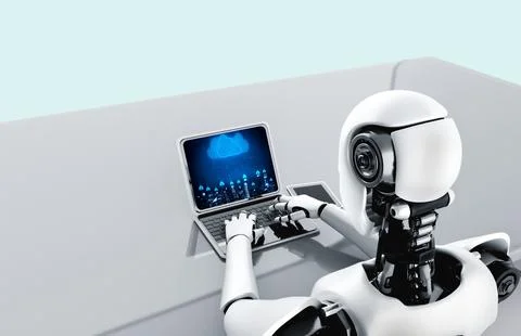 Cloud computing software for modish remote work Stockfoto's