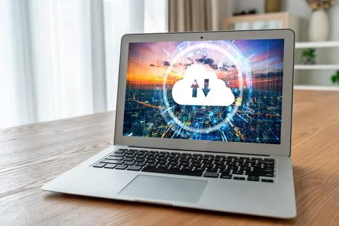 Cloud computing software for modish remote work 写真素材
