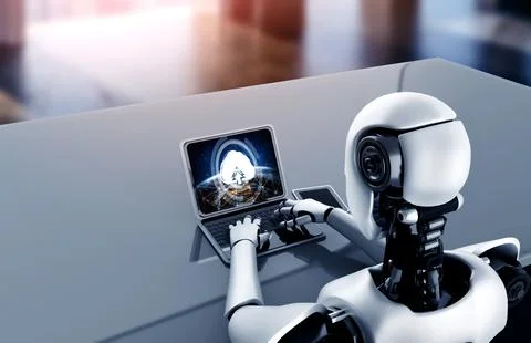 Cloud computing software for modish remote work Stock Photos