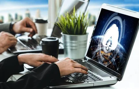 Cloud computing software for modish remote work 写真素材