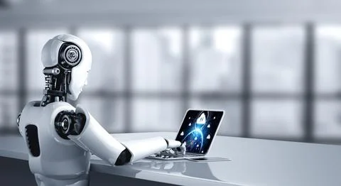 Cloud computing software for modish remote work Stockfoto's