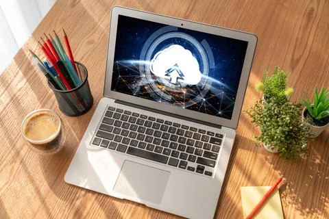 Cloud computing software for modish remote work Fotos Stock