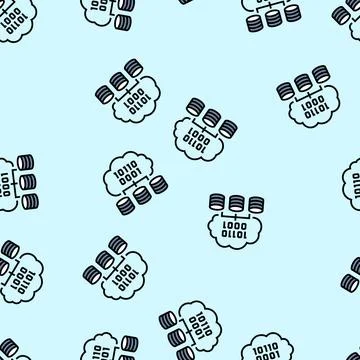 Cloud computing software vector seamless pattern Stock Illustration