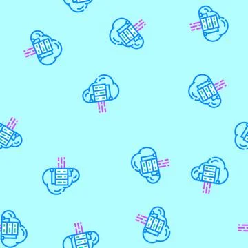 Cloud computing software vector seamless pattern Stock Illustration