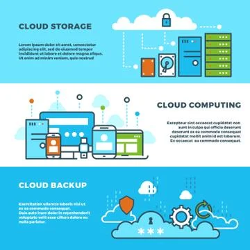 Cloud computing solution, data storage business services, information technology イラスト素材