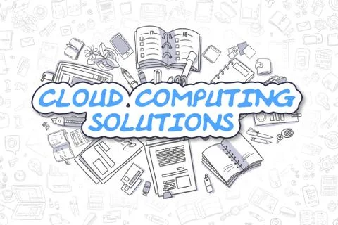 Cloud Computing Solutions - Business Concept Stockillustratie