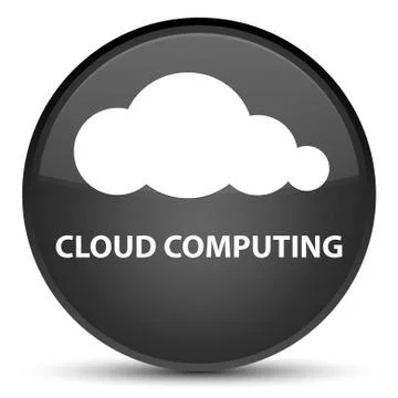 Cloud computing special black round button Stock Illustration
