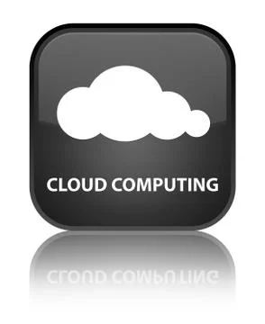 Cloud computing special black square button Stock Illustration