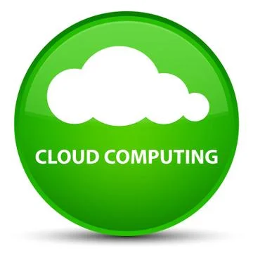 Cloud computing special green round button 库存插图