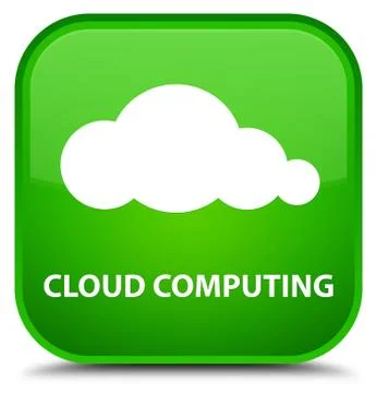 Cloud computing special green square button Stock Illustration