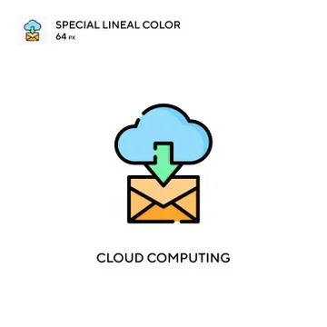 Cloud computing Special lineal color icon. Illustration symbol design templat Illustrazione stock