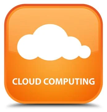 Cloud computing special orange square button 스톡 일러스트
