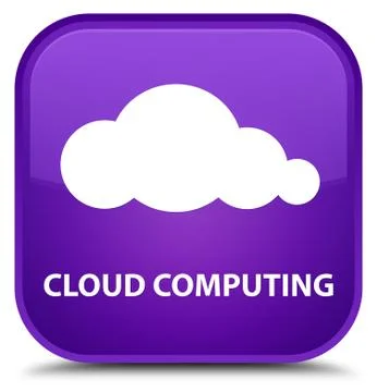 Cloud computing special purple square button Illustrazione stock