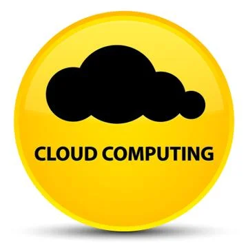 Cloud computing special yellow round button 스톡 일러스트