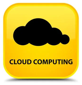 Cloud computing special yellow square button Stock Illustration