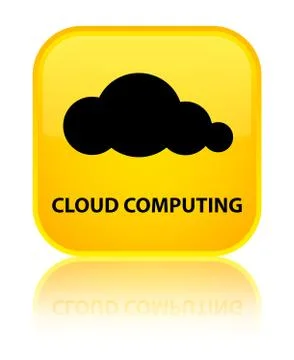 Cloud computing special yellow square button Stock Illustration