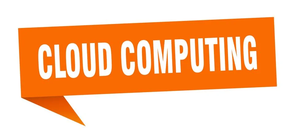 Cloud computing speech bubble. cloud computing ribbon sign. cloud computing b 库存插图
