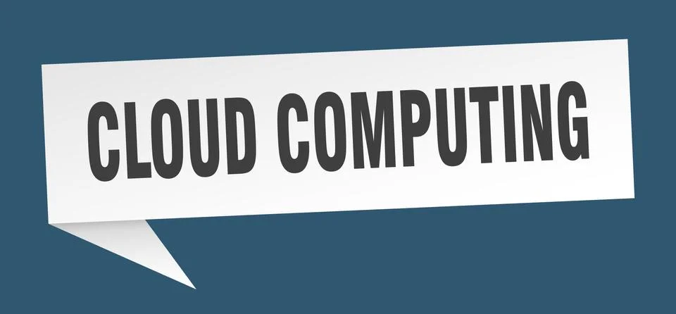 Cloud computing speech bubble. cloud computing ribbon sign. cloud computing b 스톡 일러스트