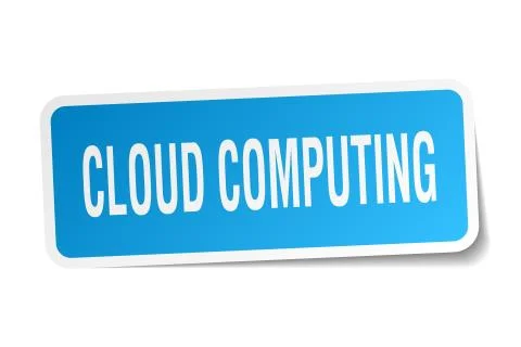 Cloud computing square sticker on white イラスト素材