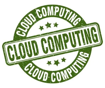 Cloud computing stamp. cloud computing label. round grunge sign Stock Illustration