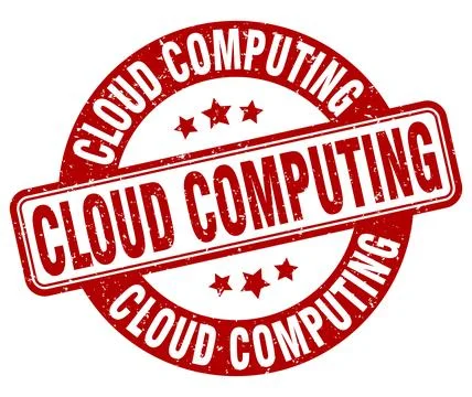 Cloud computing stamp. cloud computing label. round grunge sign Stock Illustration