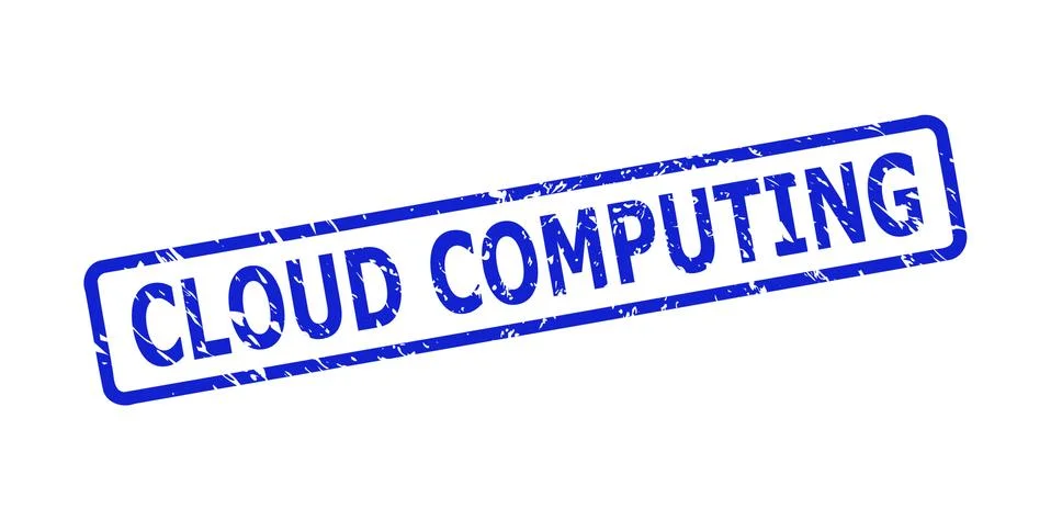 CLOUD COMPUTING Stamp with Distress Texture and Rounded Rect Frame Illustrazione stock