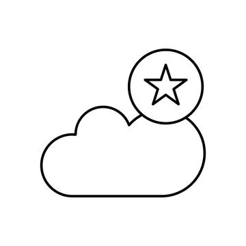 Cloud computing, star, SEO icon. Simple line, outline vector elements of Illustrazione stock