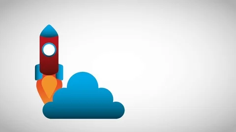 Cloud computing start up rocket launching Stock Footage 89193361