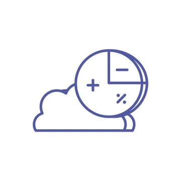 Cloud computing with statistical graphics circular Illustrazione stock