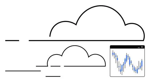 Cloud Computing with Stock Market Data Integration and Analysis Concept イラスト素材