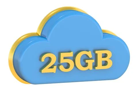 Cloud Computing Storage 25 GB concept Illustrazione stock
