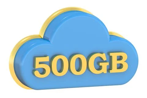 Cloud Computing Storage 500 GB concept 库存插图