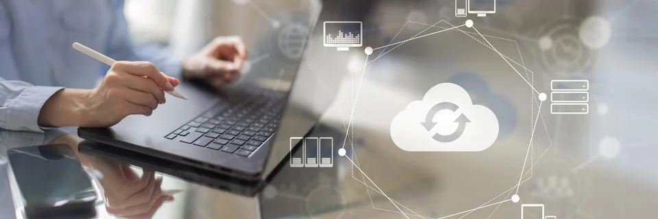 Cloud Computing Storage and Synchronization for Business Data Management an.. Stock Photos
