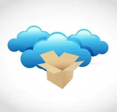 Cloud computing storage box concept 库存插图
