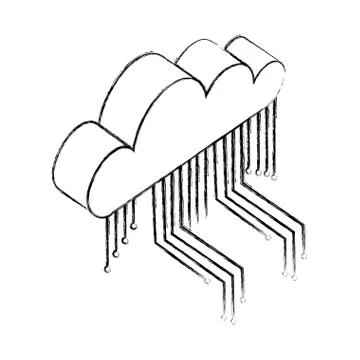 Cloud computing storage circuit digital Stock Illustration