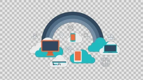 Cloud Computing Storage Data Animation Transparent Vector Motion Graphics Loop Stock Footage 59510483