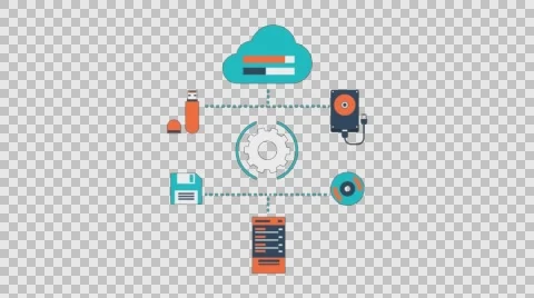 Cloud Computing Storage Data Animation Transparent Vector Motion Graphics Loop  Stock Footage 59510584