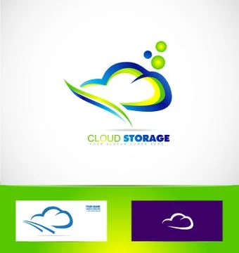 Cloud computing storage data logo icon Stock Illustration