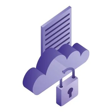 Cloud computing storage data network security Stock Illustration