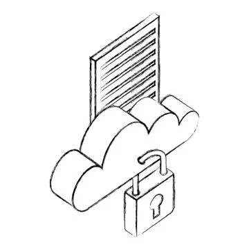 Cloud computing storage data network security 스톡 일러스트