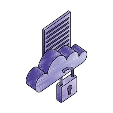 Cloud computing storage data security Stock Illustration
