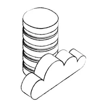 Cloud computing storage database digital network Stock Illustration