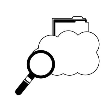 Cloud computing storage folder file searching 스톡 일러스트