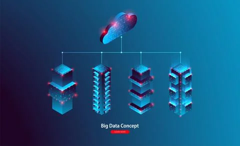 Cloud computing, storage, hosting, services. Vector concept. Computer technol Illustrazione stock