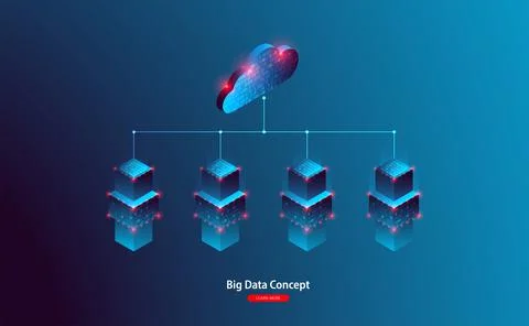 Cloud computing, storage, hosting, services. Vector concept. Computer technol 스톡 일러스트