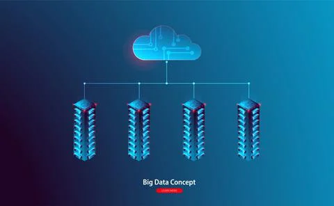 Cloud computing, storage, hosting, services. Vector concept. Computer technol 스톡 일러스트