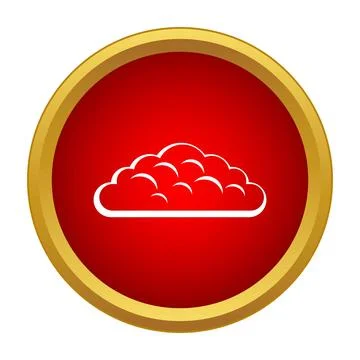 Cloud computing storage icon in red circle 스톡 일러스트