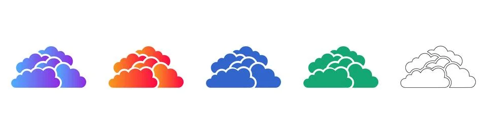 Cloud Computing Storage Icons Illustrazione stock