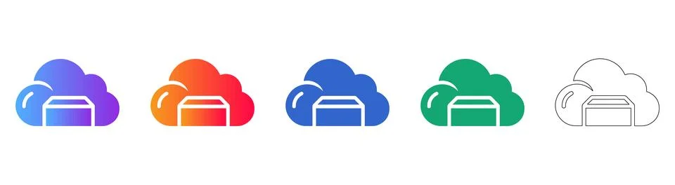 Cloud Computing Storage Icons Stockillustratie